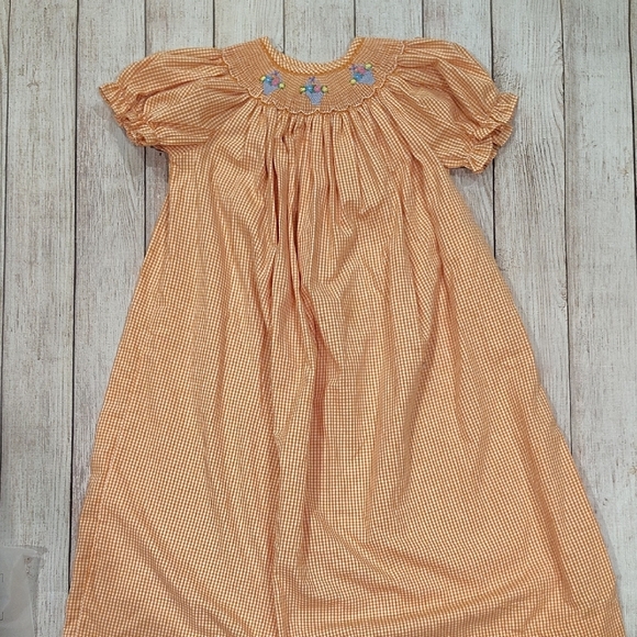 Mine Orange Smocked Ruffled Sundress - Picture 1 of 5